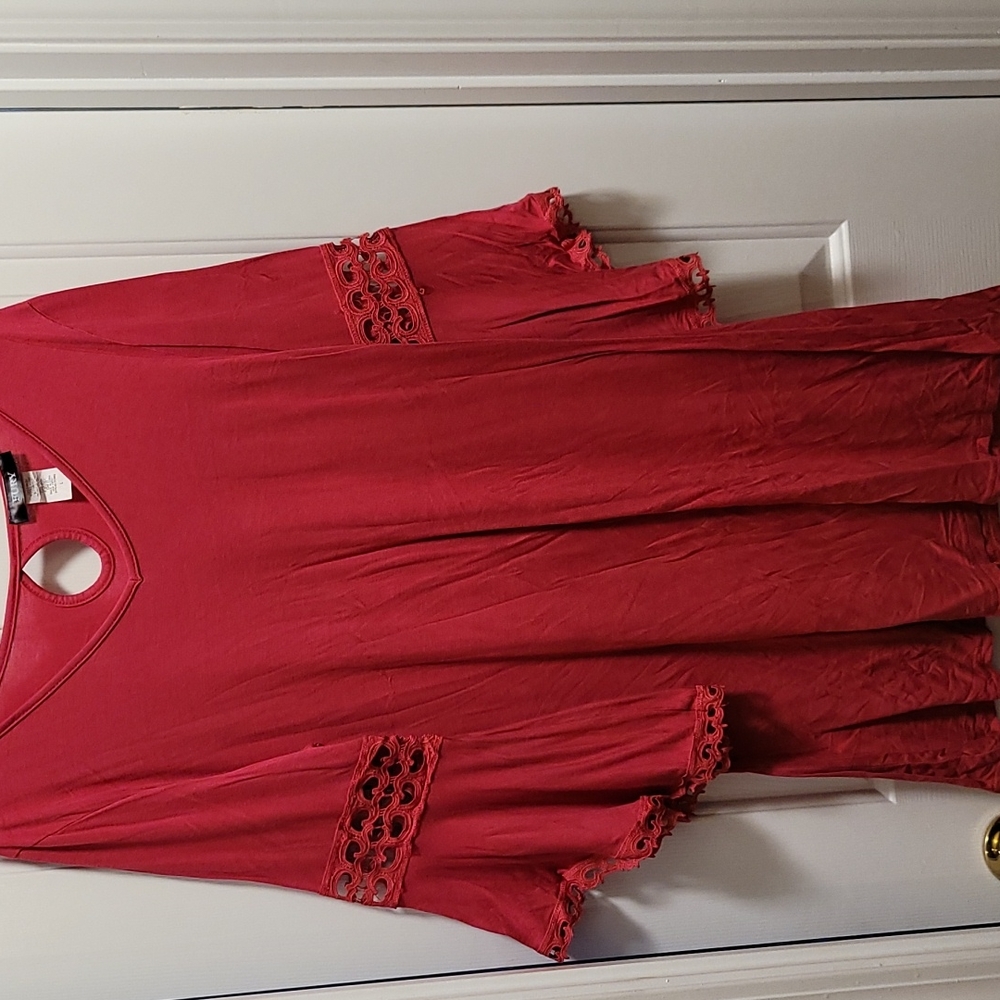 Fury Large Hot Pink A-Line Dress with Bell Sleeves